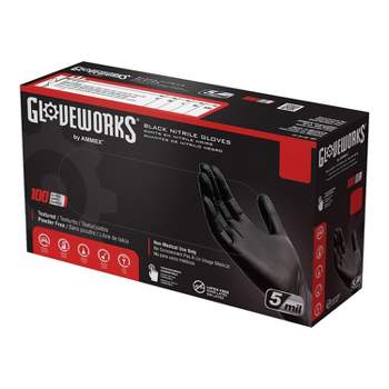 GlovePlus Powder Free Black Nitrile Gloves Large 100/Box GPNB46100