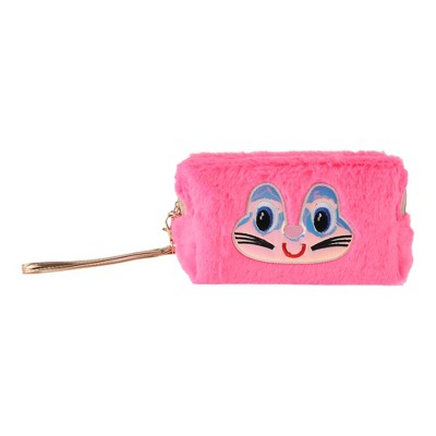 Unique Bargains Women Portable Cartoon Frog Makeup Bag Rose Red 1 Pc