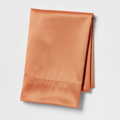 Standard Satin Solid Pillowcase Orange - Room Essentials™