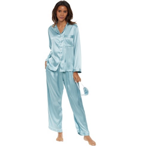 Alexander Del Rossa Women's Classic Satin Pajamas With Pockets, Pj And ...