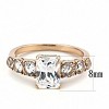 Slickblue Women's Rose Gold Stainless Steel Ring Sparkling Oblong CZ Engagement Anniversary Valentine's Day Gift, 5-10 - 3 of 4