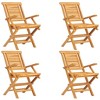 vidaXL Patio Dining Set Table and Chair Furniture 5 Piece Solid Wood Teak - 3 of 4