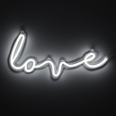 Amped Co 16 X 8 Inches Love Led Wall Decor Sign Indoor Room Decor Sign ...