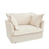 SKRAN 49" Arm Chair,Comfy Chenille Fabric Couch Chair with 2 Large Soft Pillows,Upholstered Deep Seat Single Sofa Chair for Living Room Bedroom,Cream - 2 of 4