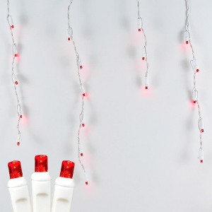Novelty Lights Christmas LED Icicle Lights on White Wire 70 Bulbs - 1 of 2