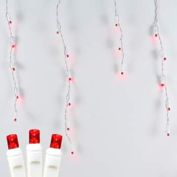 Novelty Lights Christmas LED Icicle Lights on White Wire 70 Bulbs