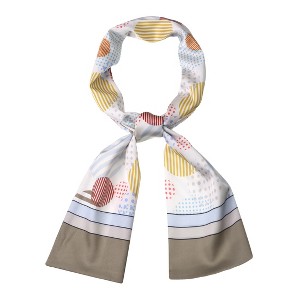 Allegra K Women's Graffiti Polka Dot Stripe Skinny Wrap Hairband Neck Scarves Neckerchief - 1 of 4