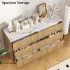 5/6/7 Drawer Fluted Dresser for Bedroom, Modern Chest with Gold Handles, Wood Storage Organizer for Living Room, Hallway, or Closet - 3 of 4