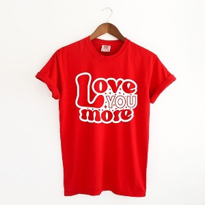 Simply Sage Market Women's Love You More Bubble Short Sleeve Garment Dyed Tee - 1 of 3
