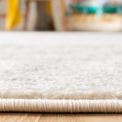 Modern Boho-Chic Ivory and Grey Hand-Knotted Area Rug