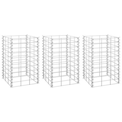 vidaXL Gabion Raised Bed Silver Iron 11.8 x 11.8 x 19.7 in