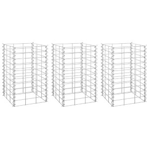 vidaXL Gabion Raised Bed Silver Iron 11.8 x 11.8 x 19.7 in - 1 of 4