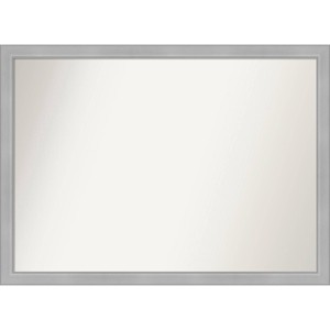 41" x 30" Non-Beveled Vista Brushed Nickel Narrow Bathroom Wall Mirror - Amanti Art: Includes Mounting Hardware, Polystyrene Frame - 1 of 4