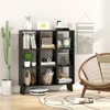 Costway 1 PCS 9-Cube Bookcase with 6 Removable Shelves Raised Support Feet for Living Room Brown/White - 2 of 4