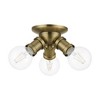Livex Lighting Lansdale 3 - Light Flush Mount in  Antique Brass - 3 of 4