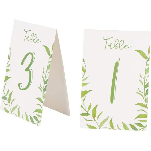 Spain Tentacle shame Juvale Botanical Greenery 1-25 Watercolor Table Number Cards, Double Sided  4"x6" Wedding Party Decorations : Target