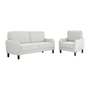 2pc Mallory Fabric Sofa & Armchair Set Gray - Abbyson Living