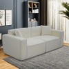 Full Foam Modern Teddy Velvet Indoor Sofa with Ergonomic Design and Rebound Foam - 3 of 4
