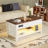Belord Lift-Top Coffee Table with 4-Way Foldable Tabletop, Farmhouse Coffee Table with Multiple Hidden Storage Compartments for Living Room - 3 of 4
