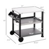 3-Shelf Outdoor Grill Cart Table with Side Handle, Stainless Steel Pizza Oven Stand on Wheels - 3 of 4