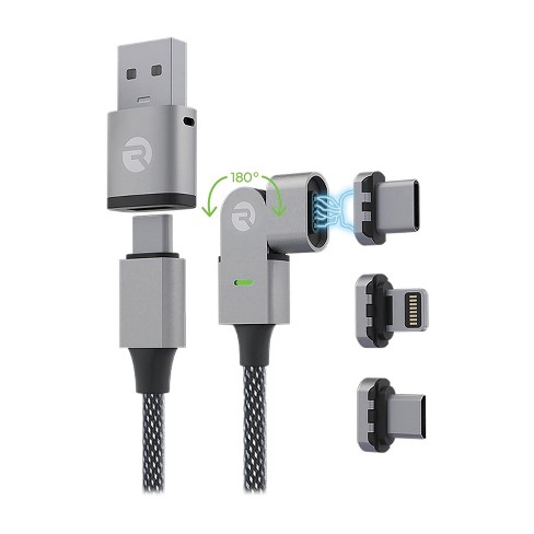 Raycon® The Magic 180 Pro Fast-charging Cable For Ios™, Micro Usb, And Usb-c®,  Black. : Target