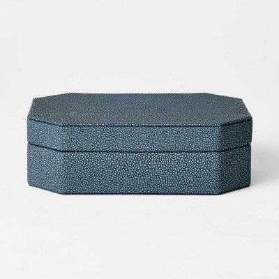 Small Faux Shagreen Box Blue - Threshold™ designed with Studio McGee