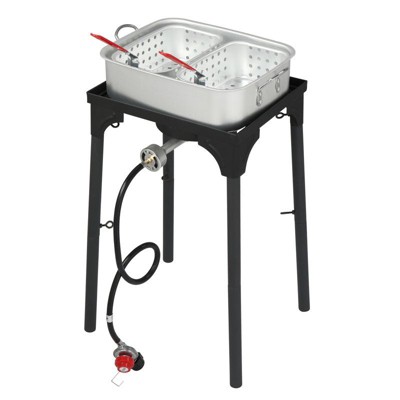 Winado Double Fryer With 2 Baskets Propane Burners For Outdoor Cooking