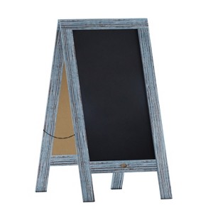 Emma and Oliver 48"x24" Rustic Vintage Double-Sided Folding Magnetic Chalkboard with 8 Chalk Markers, 10 Chalkboard Stencils and 2 Rustic Magnets - 1 of 4