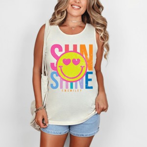 Simply Sage Market S.W.Smiley Sunshine Neon Garment Dyed Tank - 1 of 3