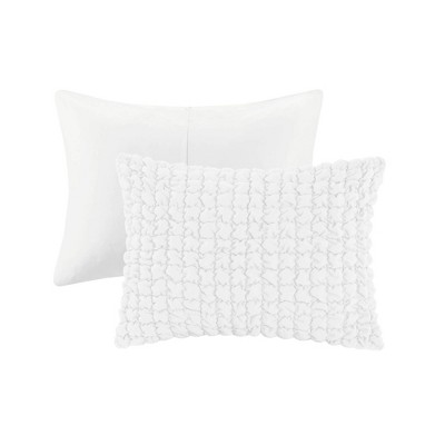 King White Ruched Microfiber Comforter Set