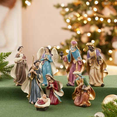 Kurt Adler 6.25" Multicolor Resin Nativity Figurine Set