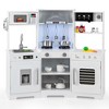 Costway Pretend Play Kitchen for Kids Toddler Aged 3+ Wooden Toy Set with Range Hood white/Brown - 2 of 4