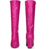 Perphy Women's Patent Leather Chunky Heels Knee High Boots - 2 of 4