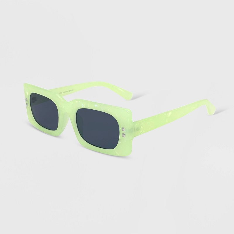 Women&#39;s Plastic Rectangle Marbleized Sunglasses - Wild Fable&#8482; Green, 2 of 3