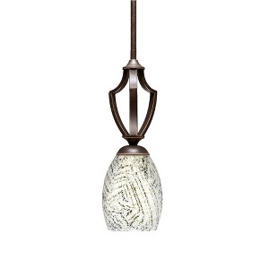 Toltec Lighting Zilo 1 - Light Pendant in  Dark Granite with 5" Natural Fusion Shade - 1 of 1