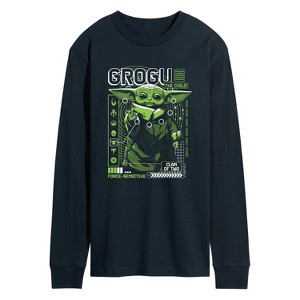 Men's - Star Wars - The Mandalorian Grogu Digital Long Sleeve Graphic T-Shirt - 1 of 4