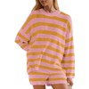 Womens Oversized Lounge Sets 2 Piece Outfits Striped Matching Pajama Set Long Sleeve Sweater Set - 4 of 4