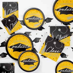 Creative Converting 2025 Graduate School Spirit Yellow Tableware Kit 18ct - 1 of 4