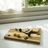 SEVOBAL Serving Platters Handmade Teak Wood Cheese and Bread Board with Asymmetrical Modern Design for Cakes, Appetizers, Brown, 8.07"*10.04"*0.59" - 2 of 4