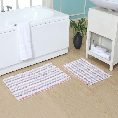 Home Weavers Orion Collection 100% Cotton Bathroom Rug, Non Slip Bath Mat Water Absorbent Soft Shaggy Mat Machine Washable