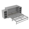 Bellemave Queen size Murphy bed with spacious storage drawers and shelves. Ideal for guest rooms or compact bedrooms. Gray - 4 of 4