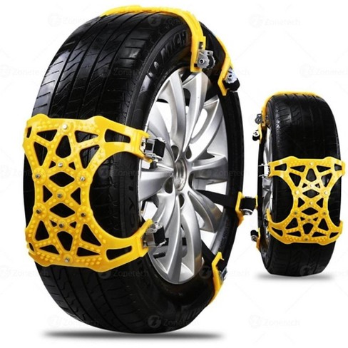 Zone Tech Car Snow Chains-premium Quality All Season Anti-skid Car, Suv, &  Pick Up Tire Chains For Emergencies & Road Trip (yellow, 6-pack) : Target