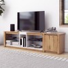NicBex TV Stand for 80 Inch TV with LED Light,TV Entertainment Center with 1 Cabinet and 5 Open Shelves,TV Console Table for Living Room,White+Natural - 2 of 4