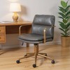HomeRoots Dark Gray and Bronze Adjustable Height Swivel Rolling Office Chair - 2 of 4