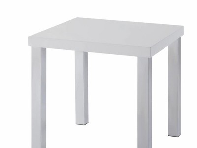 Harta 22'' White High Gloss and Chrome End Table