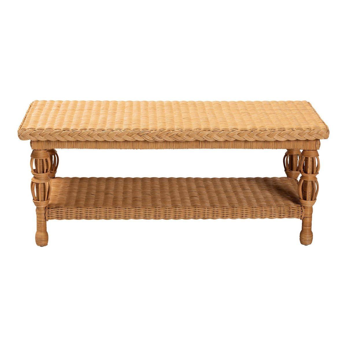 bali & pari Dolby Natural Rattan Coffee Table Light Honey - thumbnail 2
