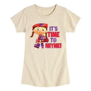 Girls' - Super Why - Its Time To Rhyme Red Fitted Short Sleeve Graphic T-Shirt - 1 of 3