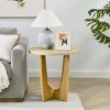 NicBex Natural Round Coffee Table with Cross Curved Base,Small Side Table,Wooden Center Table for Livng Room - 2 of 4