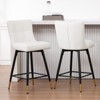 Bekrvio 26" Swivel Counter Height Bar Stools Set of 2,Modern Faux Leather Upholstered with Back,Counter Stool Chairs for Kitchen Island - 3 of 4
