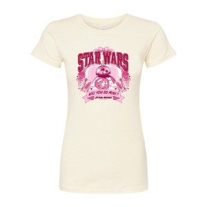 Women's - Star Wars - Valentine Bb8 Yoda and friends Collegiate Fitted Graphic T-Shirt - 1 of 3